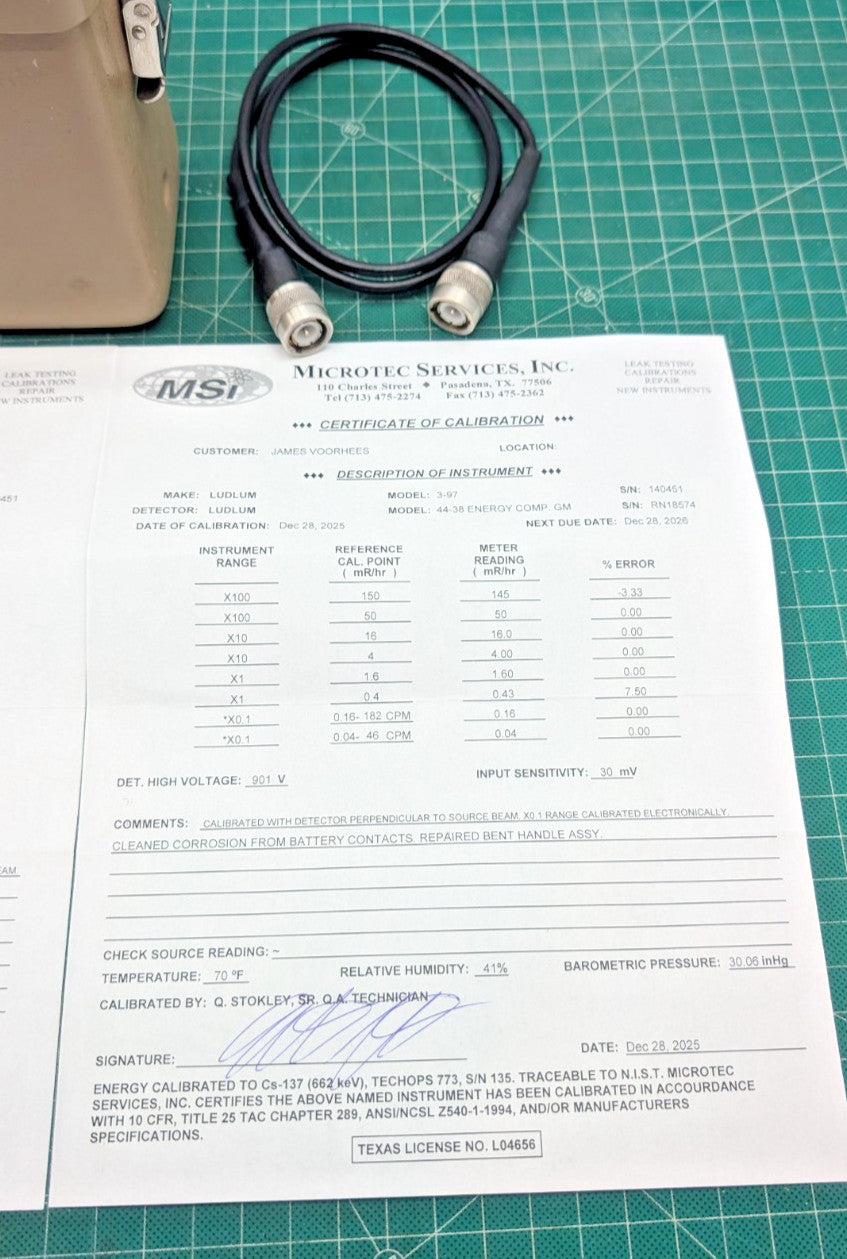 1x 2025 Calibrated Ludlum Model 3-97 Better Than Model 19 Meter With Hard Case