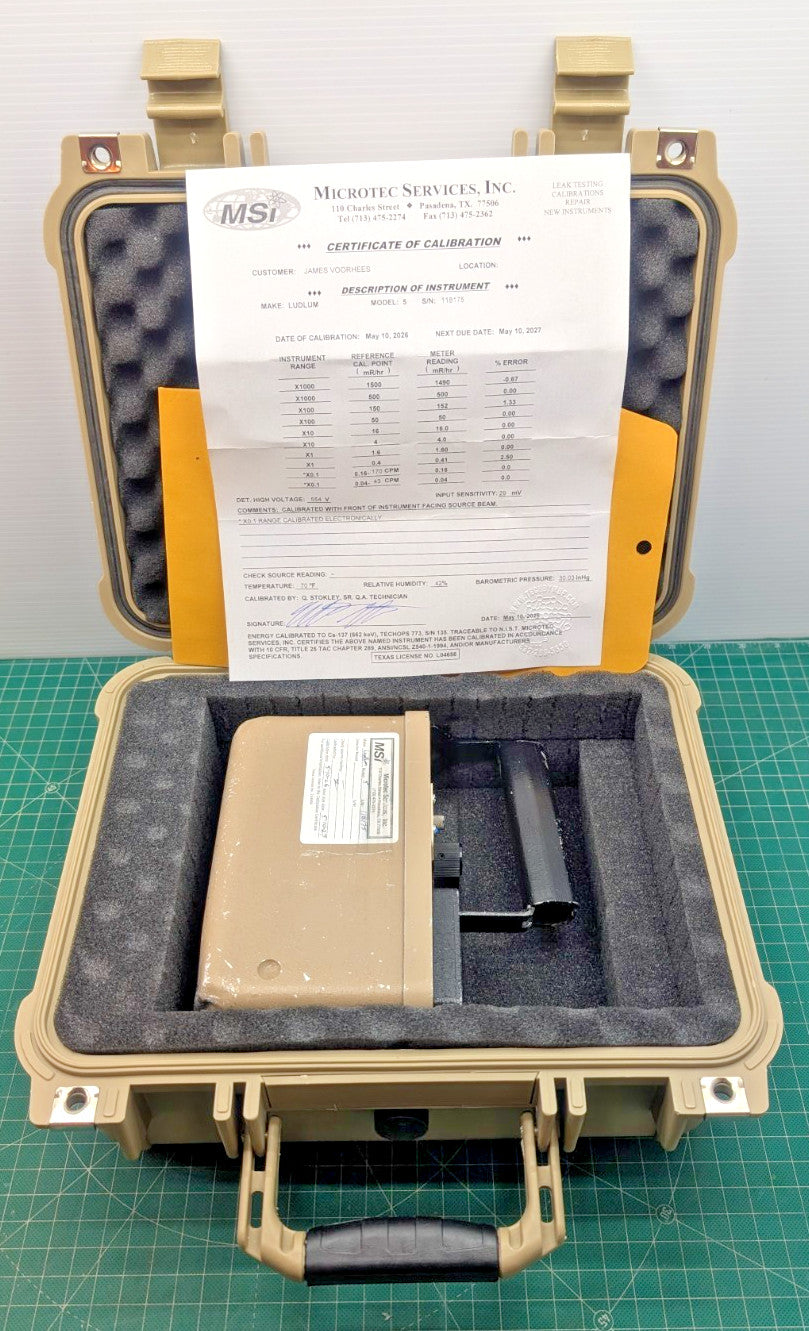 1x Guaranteed & 2026 Calibrated Ludlum Model 5 Geiger mR Meter With Hard Case