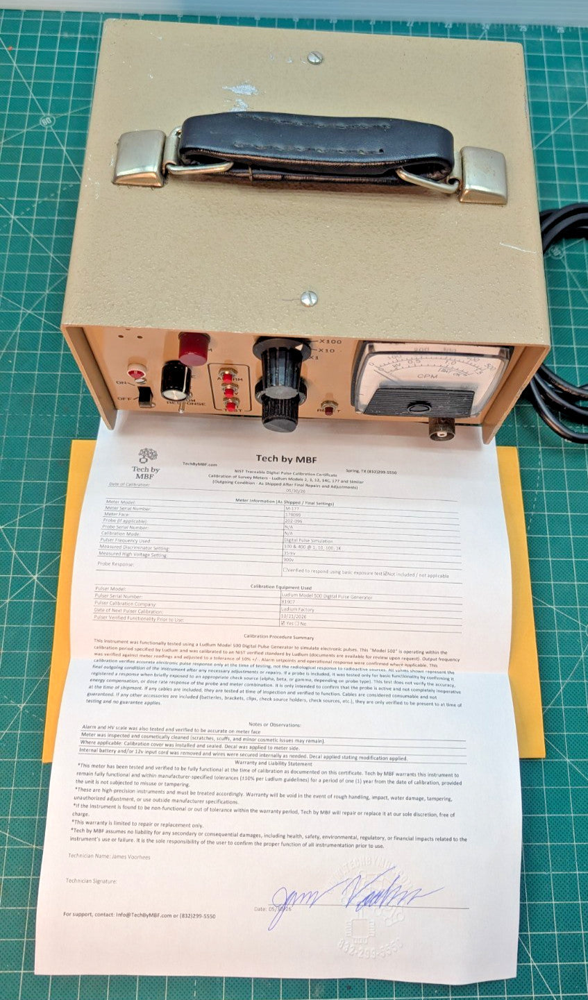 1x Ludlum Model 177 Bench Top Counter, Tested, NIST traceable, 1 Year Guaranteed