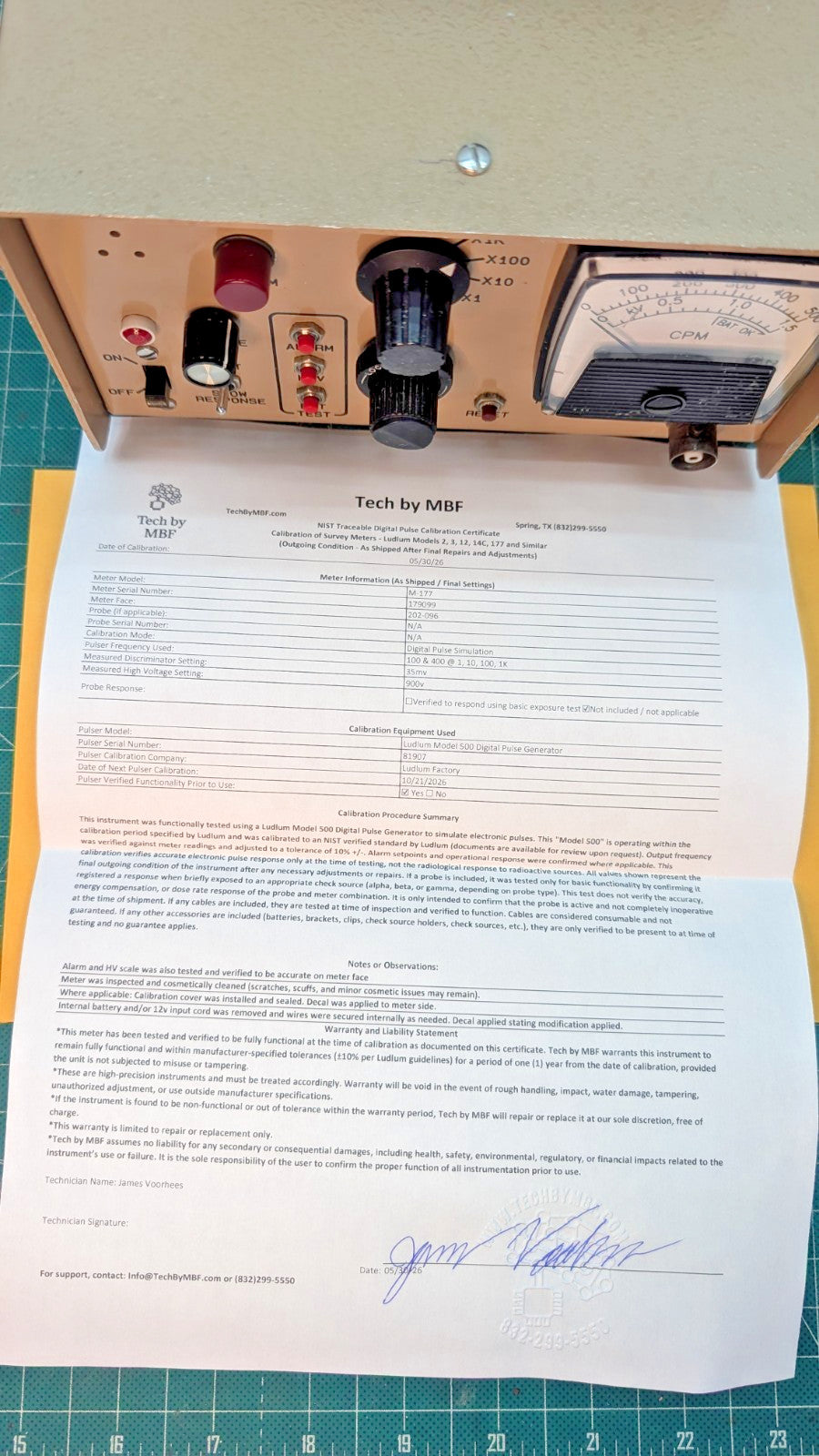 1x Ludlum Model 177 Bench Top Counter, Tested, NIST traceable, 1 Year Guaranteed