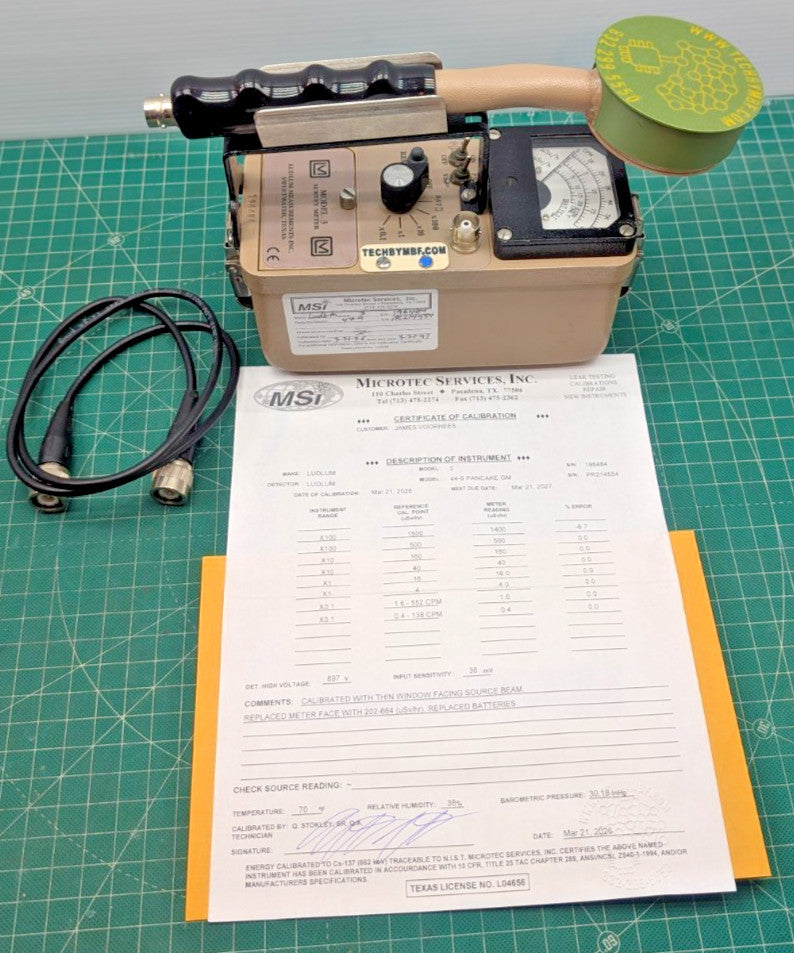 µSv Scale!! Guaranteed & 2026 Calibrated! Ludlum Model 3 + 44-9 Probe +Case