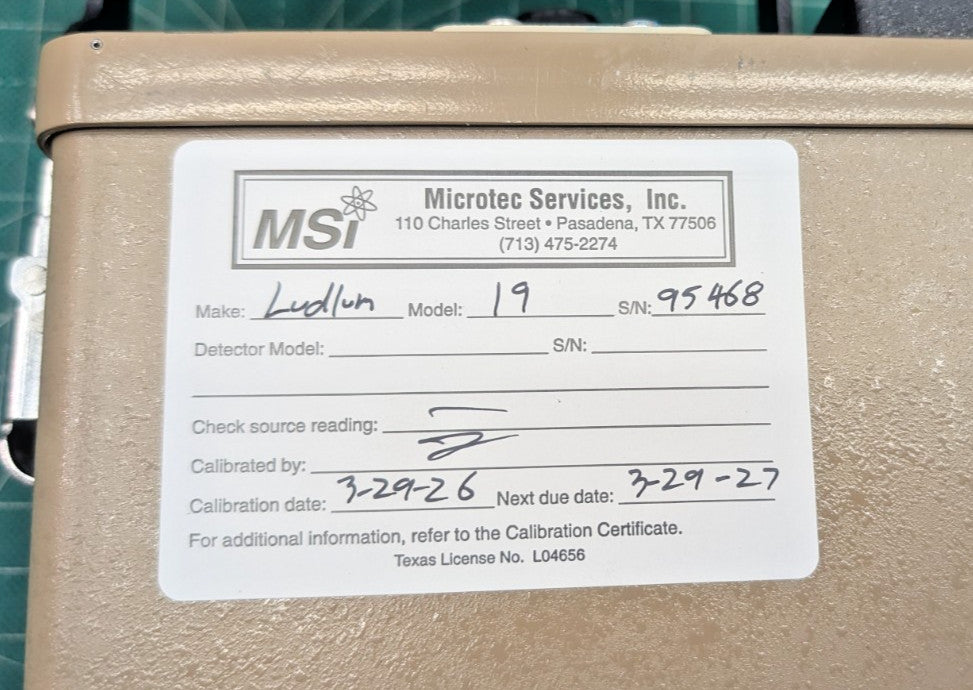 1x Guaranteed & 2026 Calibrated Ludlum Model 19 NaI Micro R Meter With Hard Case