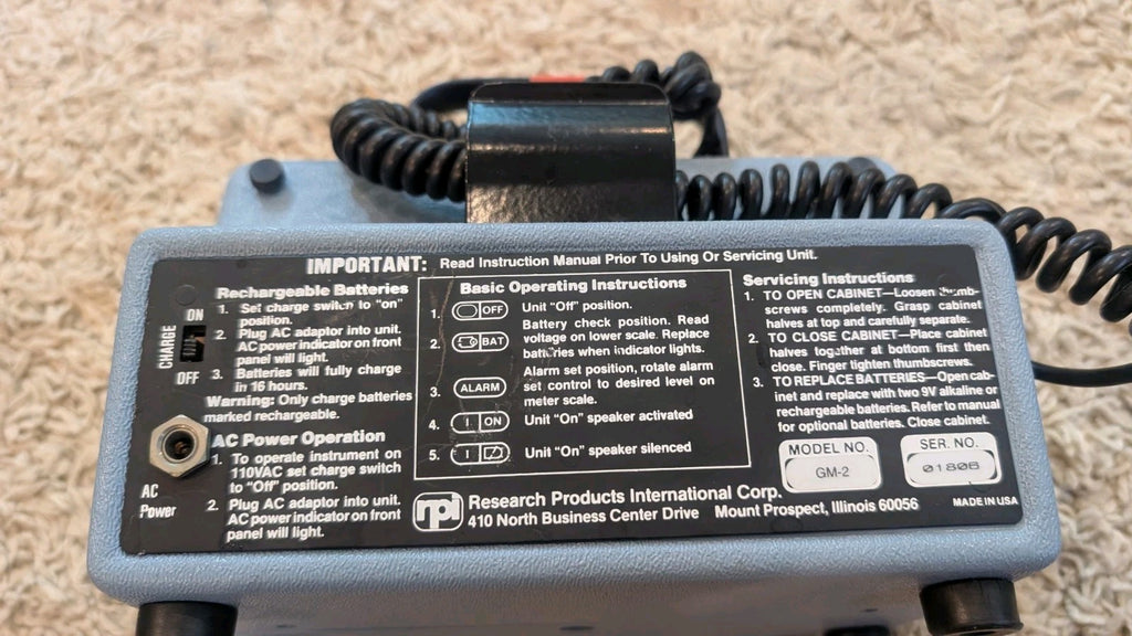Rpi Gm-2 Survey Meter For End Window Probe Or Other Geiger Counter Meter
