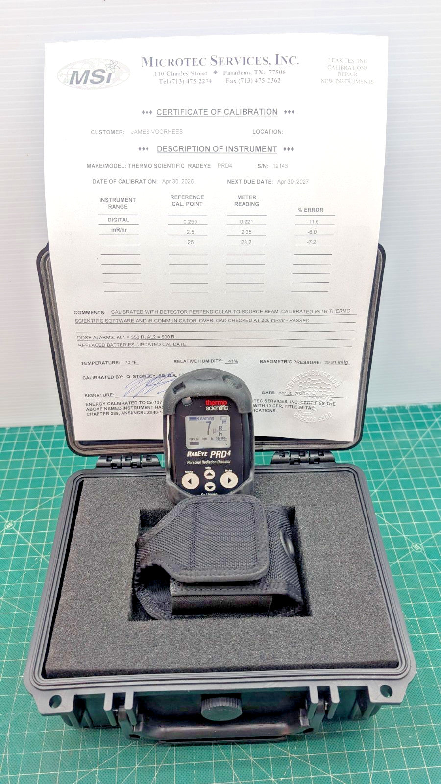 2026 Calibrated Thermo RadEye PRD4 Neutron det. and Cosmic dose! 1 yr guarantee!