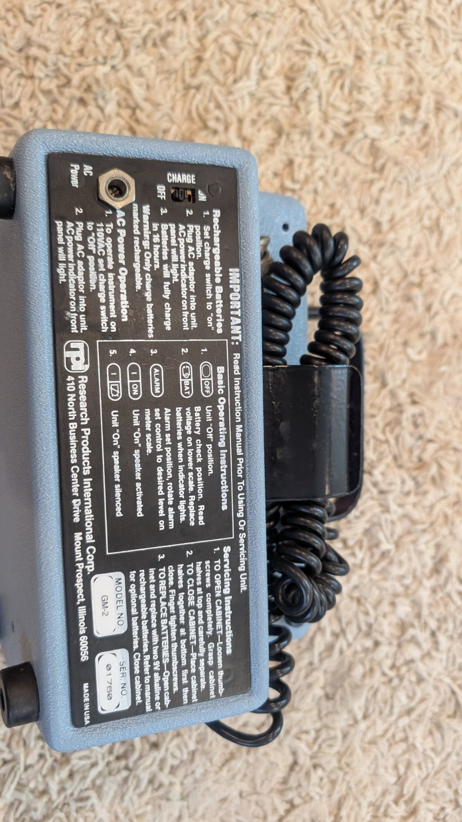 Rpi Gm-2 Survey Meter For End Window Probe Or Other Geiger Counter Meter