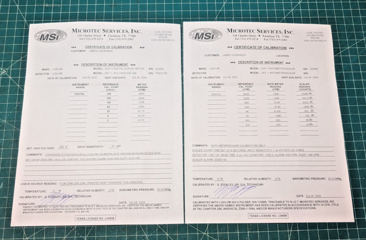 Ludlum Model 2241-3, 44-2, 44-9, 133-7 + Case Guaranteed & NIST 2026 Calibrated!