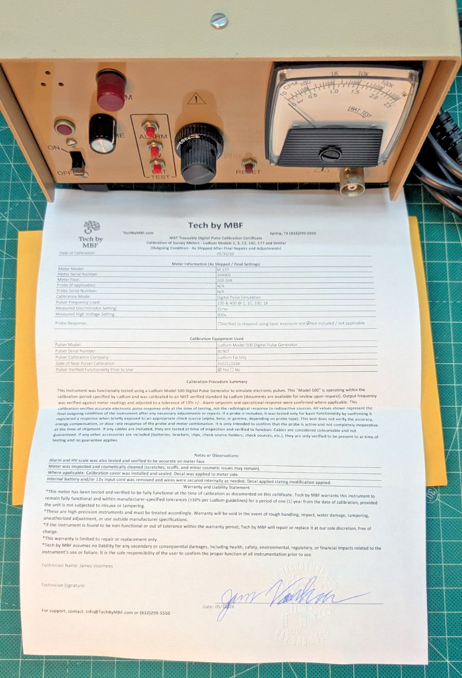 1x Ludlum Model 177-50 Bench Top Counter, NIST traceable Cal., 1 Year Guaranteed