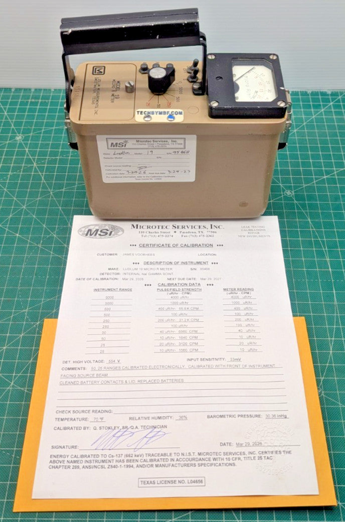 1x Guaranteed & 2026 Calibrated Ludlum Model 19 NaI Micro R Meter With Hard Case