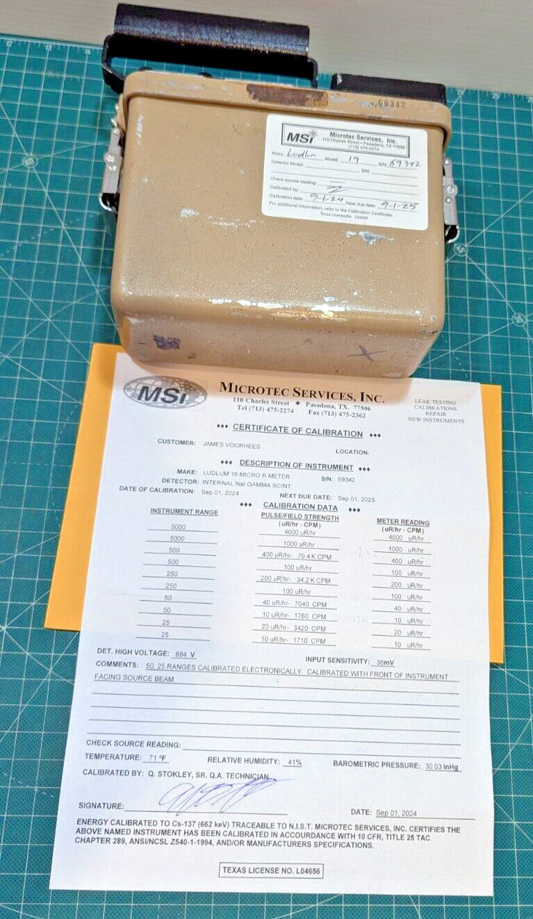 Ludlum Model 19 NaI Micro R Survey Meter 2026 Lab Calibrated 1 Yr Guarantee