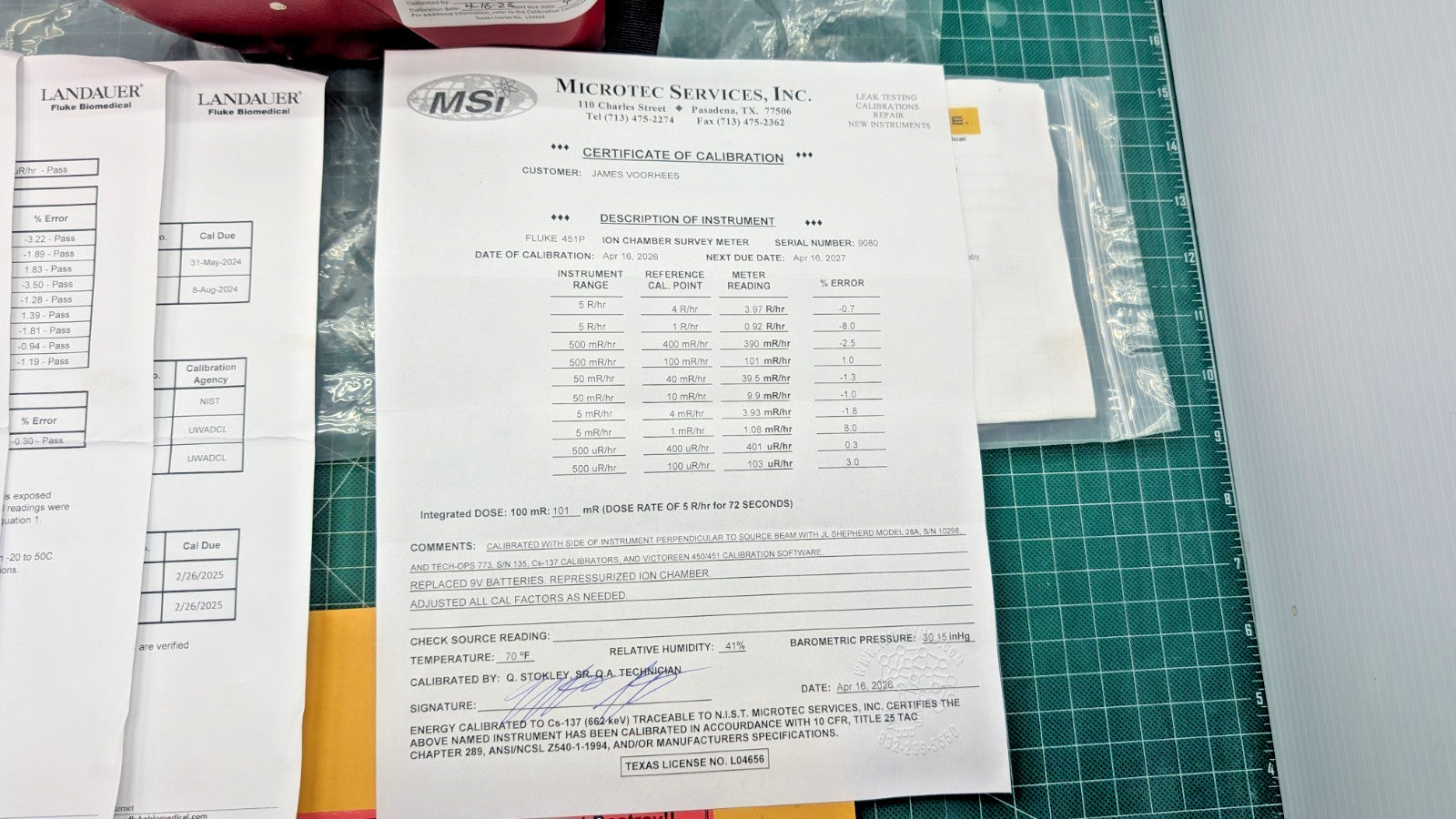 NEW! Fluke Inovision 451-P Ion Chamber 2026 Calibrated and NEVER USED 1yr Warr!