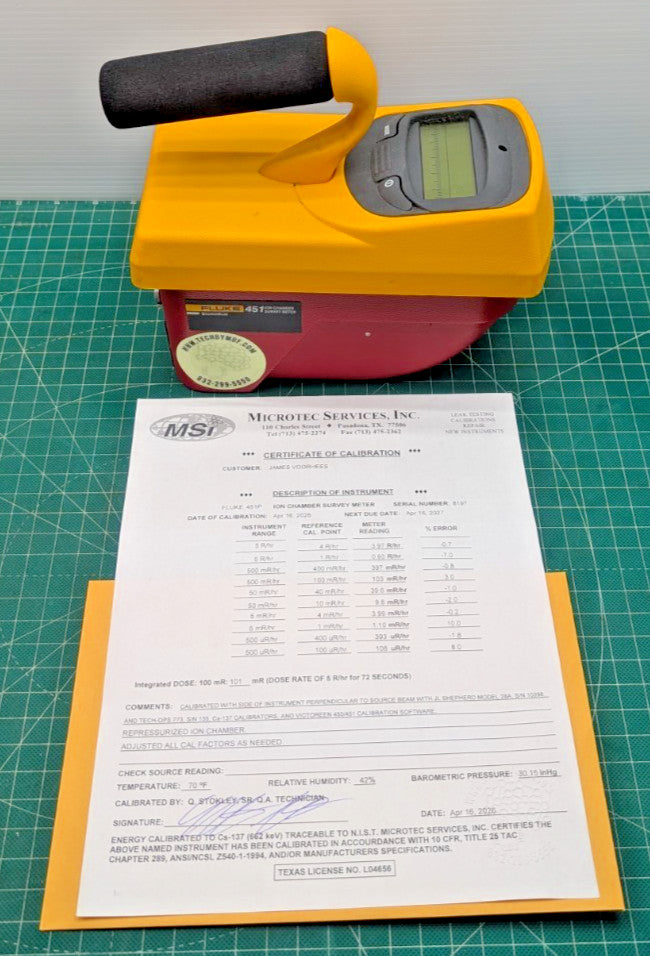 Fluke Inovision 451-P Ion Chamber 2026 Calibrated Hard Case and 1yr Warranty