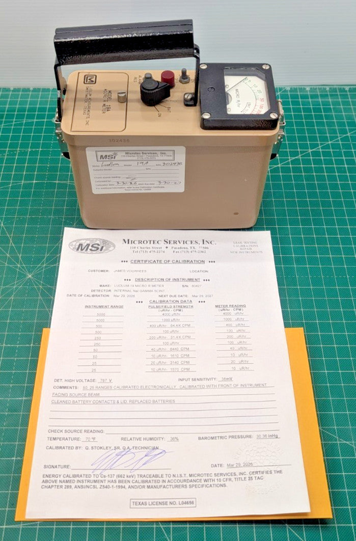 1x Guaranteed & 2026 Calibrated Ludlum Model 19A Alarm Meter With Hard Case