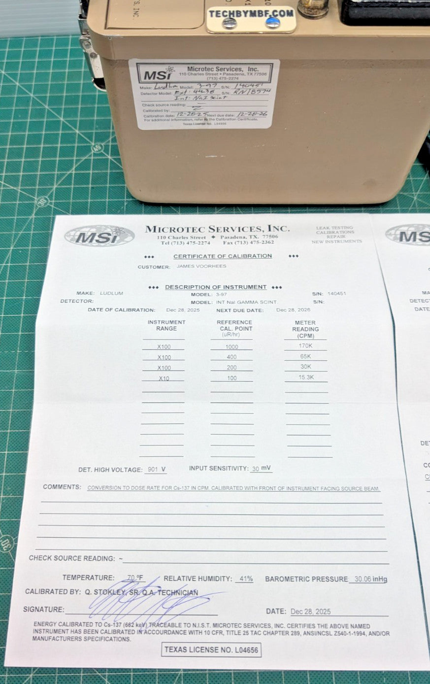 1x 2025 Calibrated Ludlum Model 3-97 Better Than Model 19 Meter With Hard Case