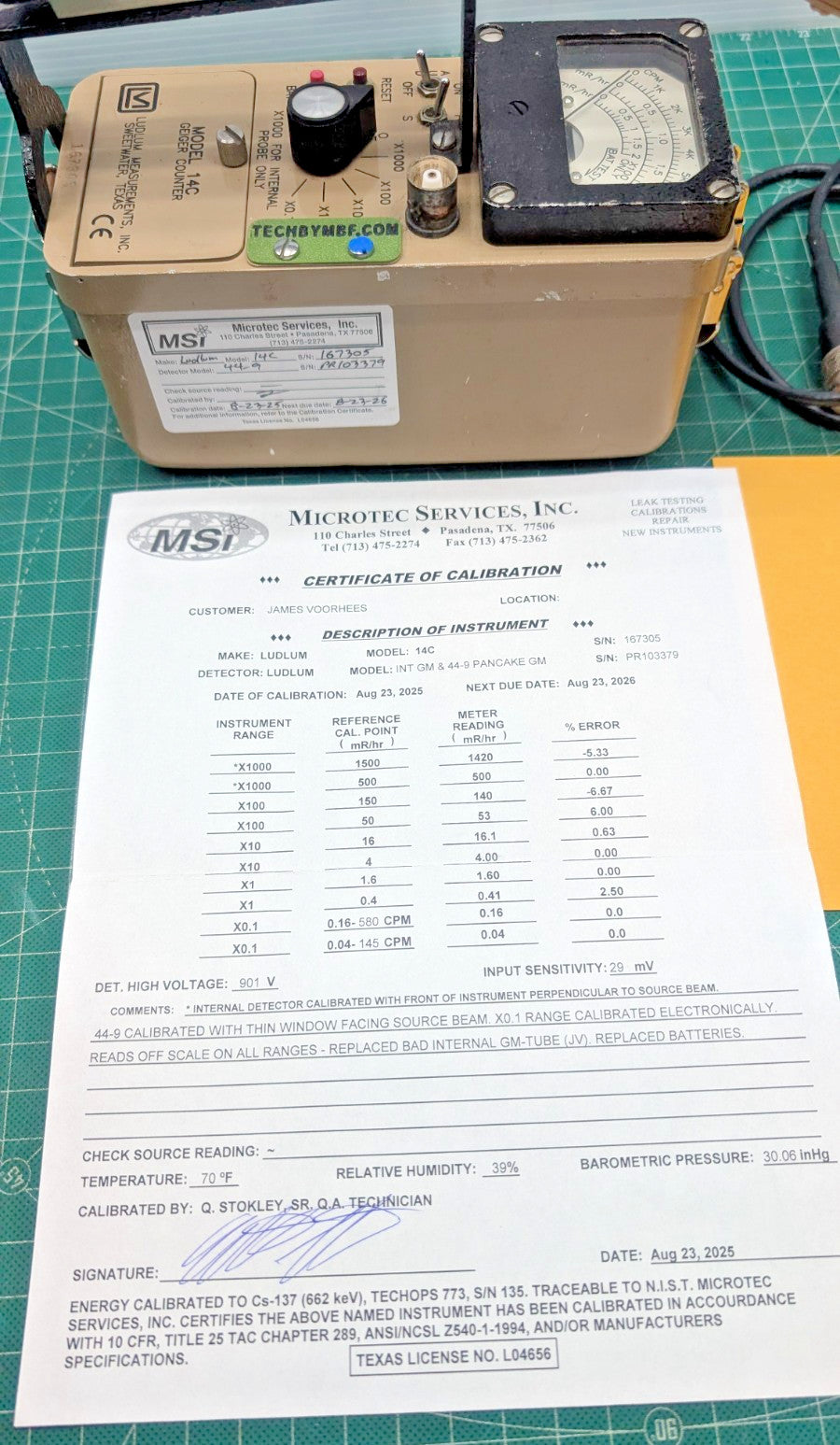 1x 2026 Calibrated Ludlum Model 14C with 44-9 and hard side case 1yr Guarantee!