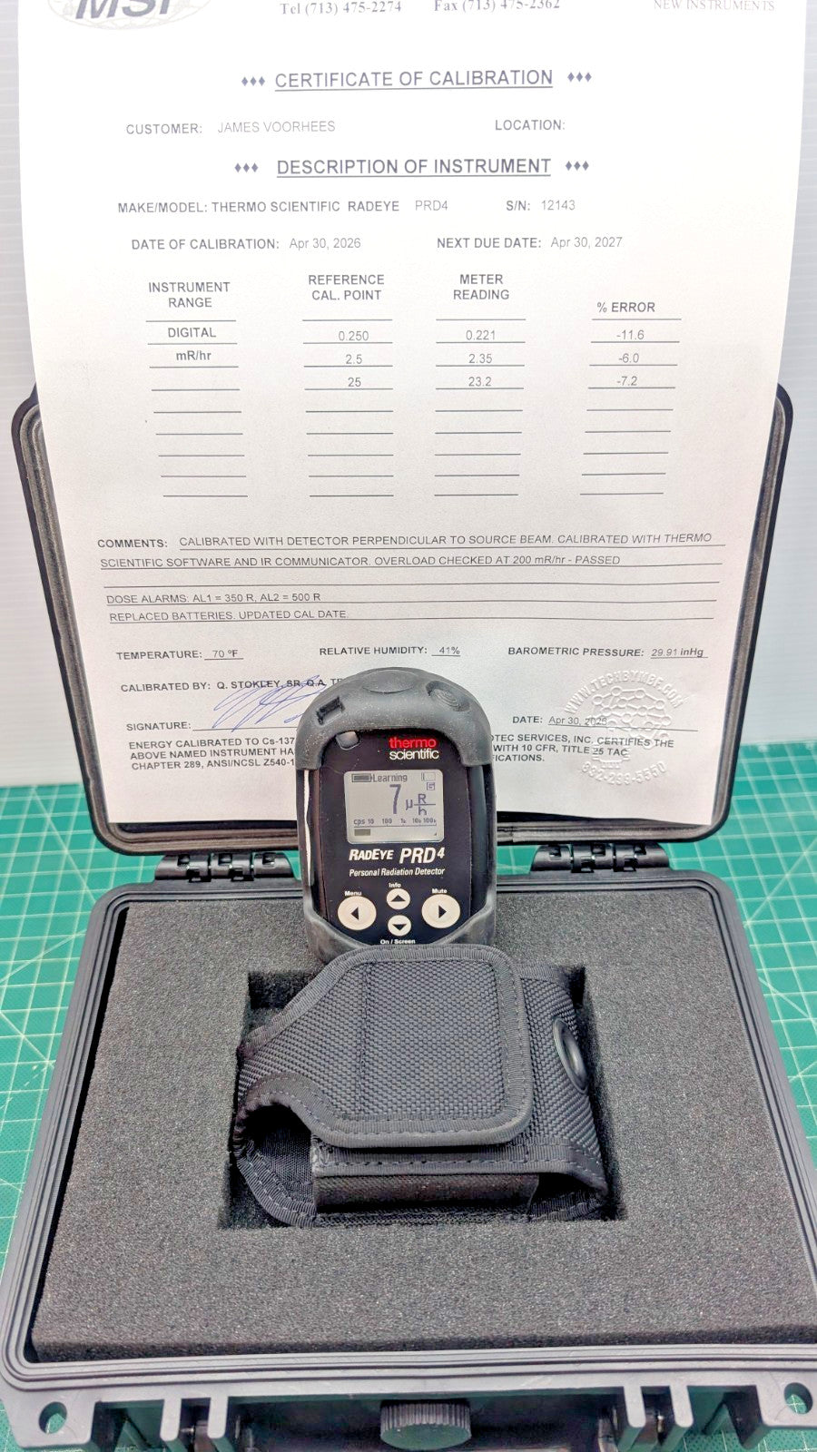 2026 Calibrated Thermo RadEye PRD4 Neutron det. and Cosmic dose! 1 yr guarantee!