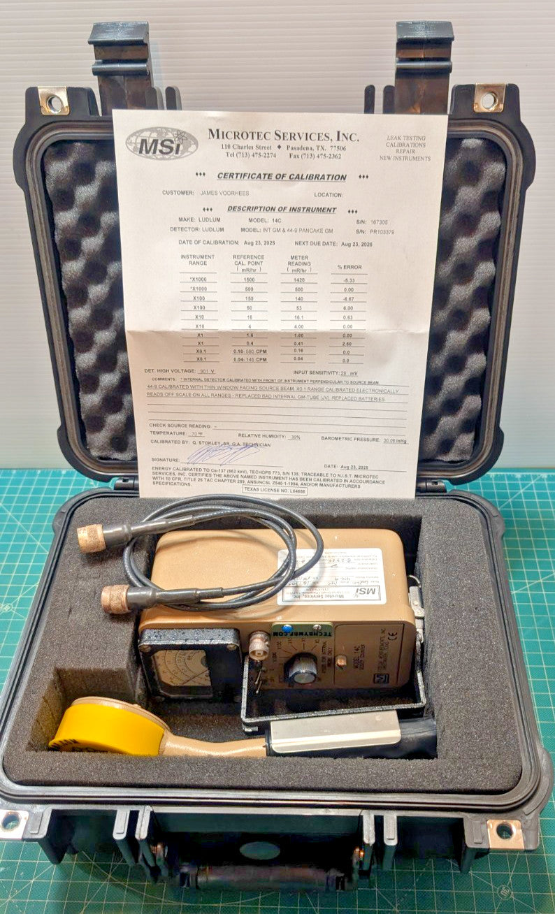 Guaranteed & NIST 2026 Calibrated! Ludlum Model 14C + 44-9 Probe +Case