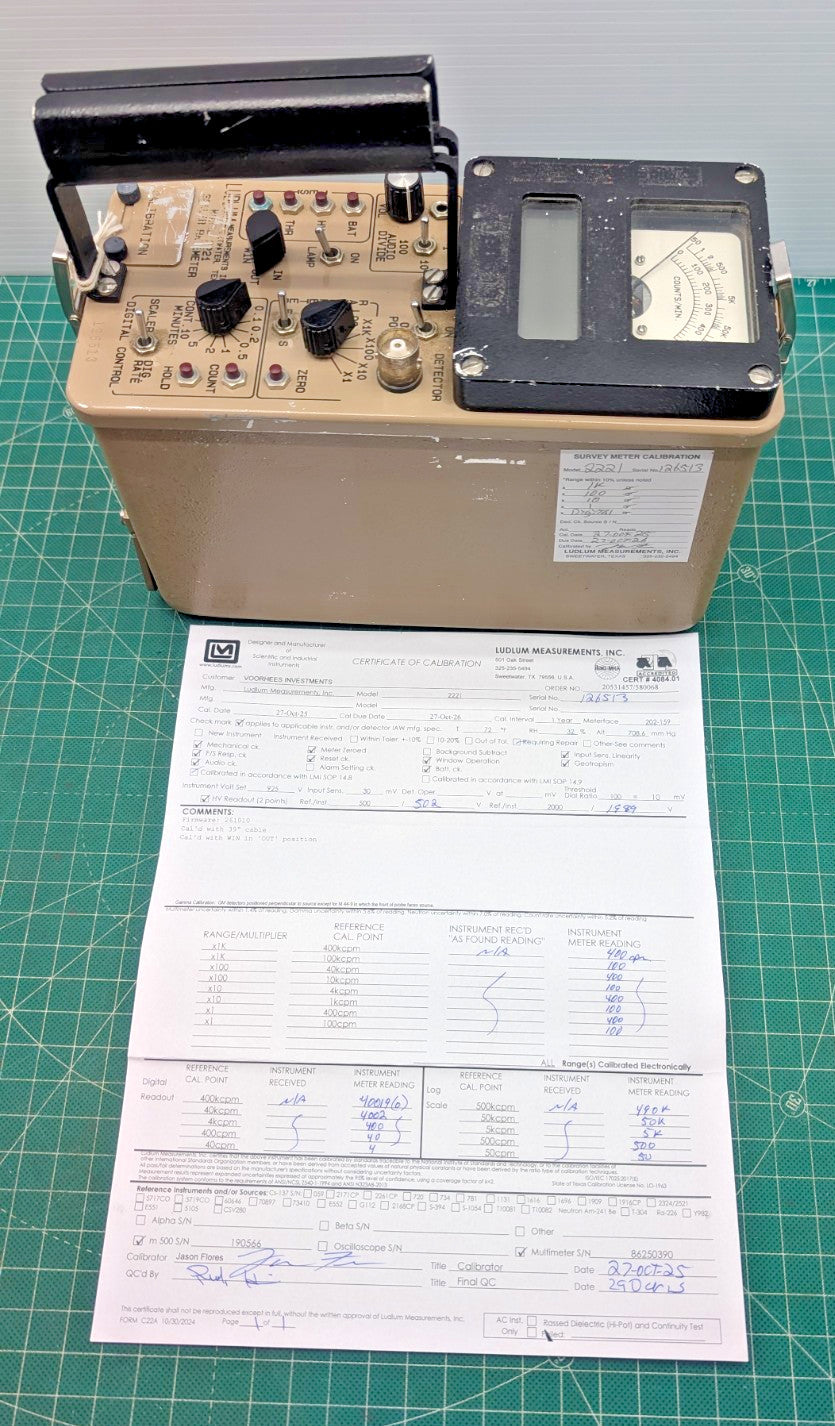 Ludlum FACTORY Calibrated Model 2221 Scaler Ratemeter!
