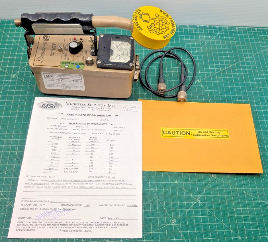 1x 2026 Calibrated Ludlum Model 14C with 44-9 and hard side case 1yr Guarantee!