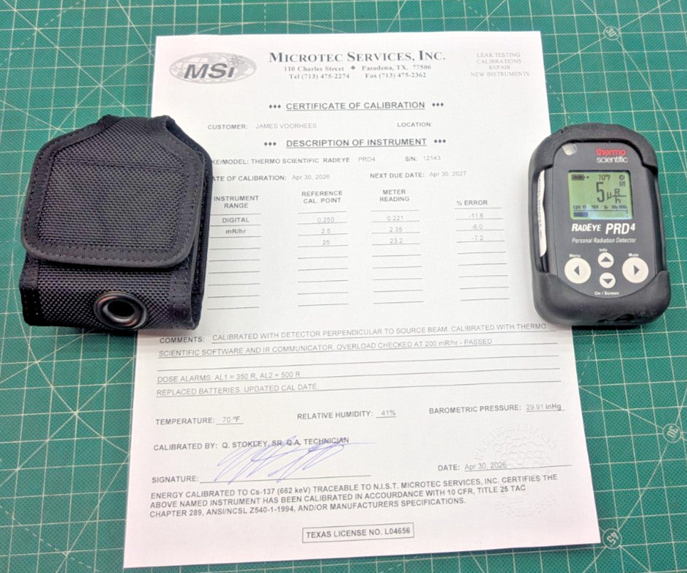 2026 Calibrated Thermo RadEye PRD4 Neutron det. and Cosmic dose! 1 yr guarantee!