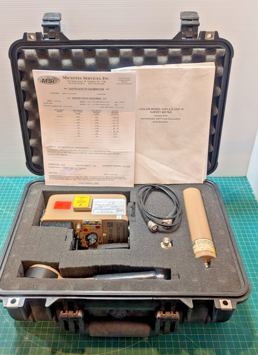 Ludlum Model 2241-3, 44-2, 44-9, 133-7 + Case Guaranteed & NIST 2026 Calibrated!