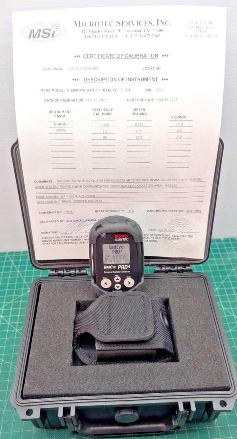 2026 Calibrated Thermo RadEye PRD4 Neutron det. and Cosmic dose! 1 yr guarantee!