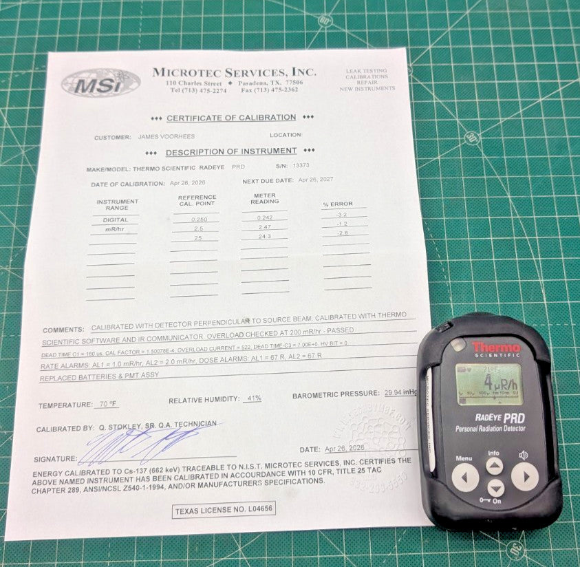 1x 2026 Calibrated Thermo RadEye PRD with All Menus UNLOCKED! 1 yr guarantee!